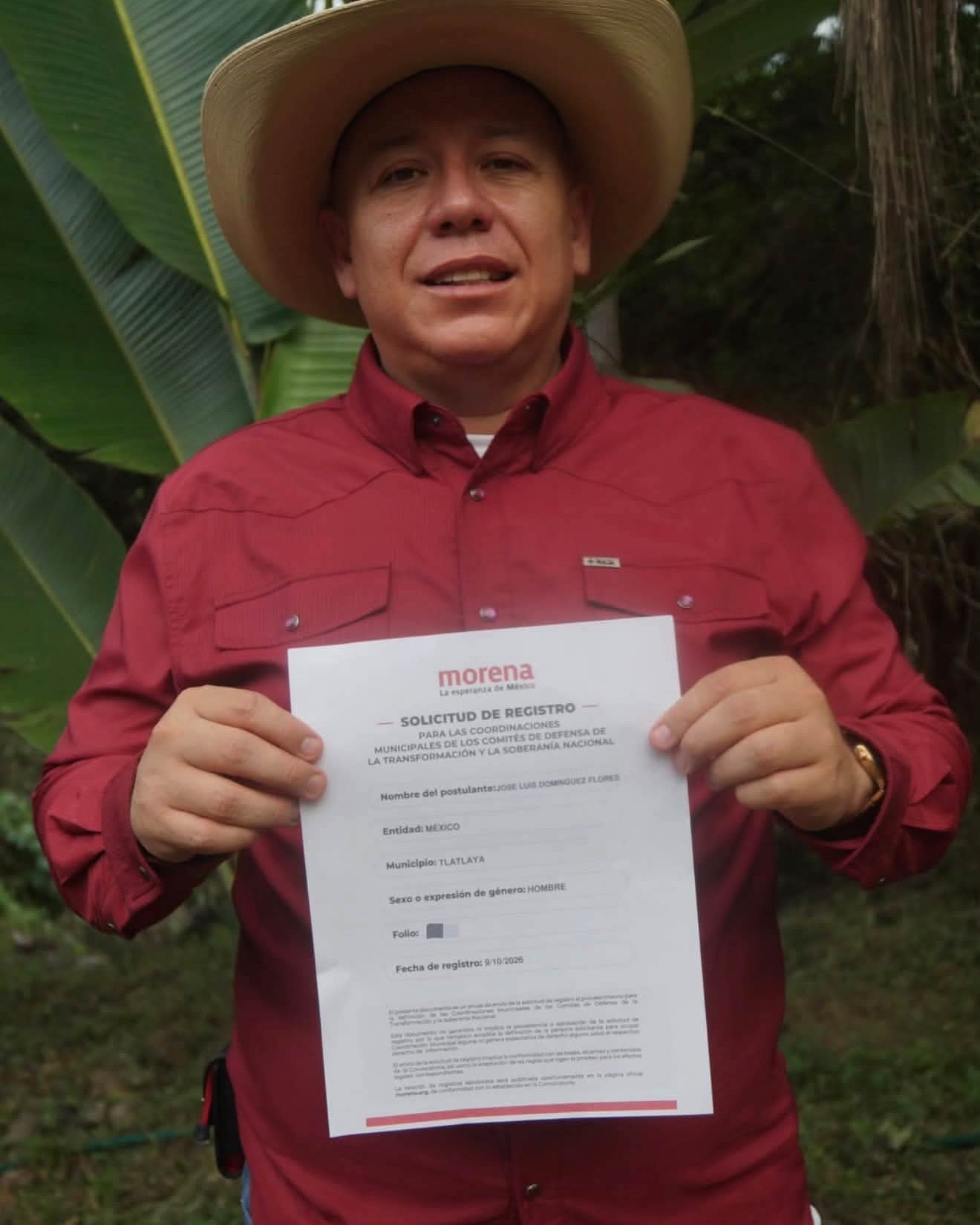 José Luis Domínguez refrenda su compromiso con Tlatlaya, se registra para participar en el proceso de coordinacion municipal