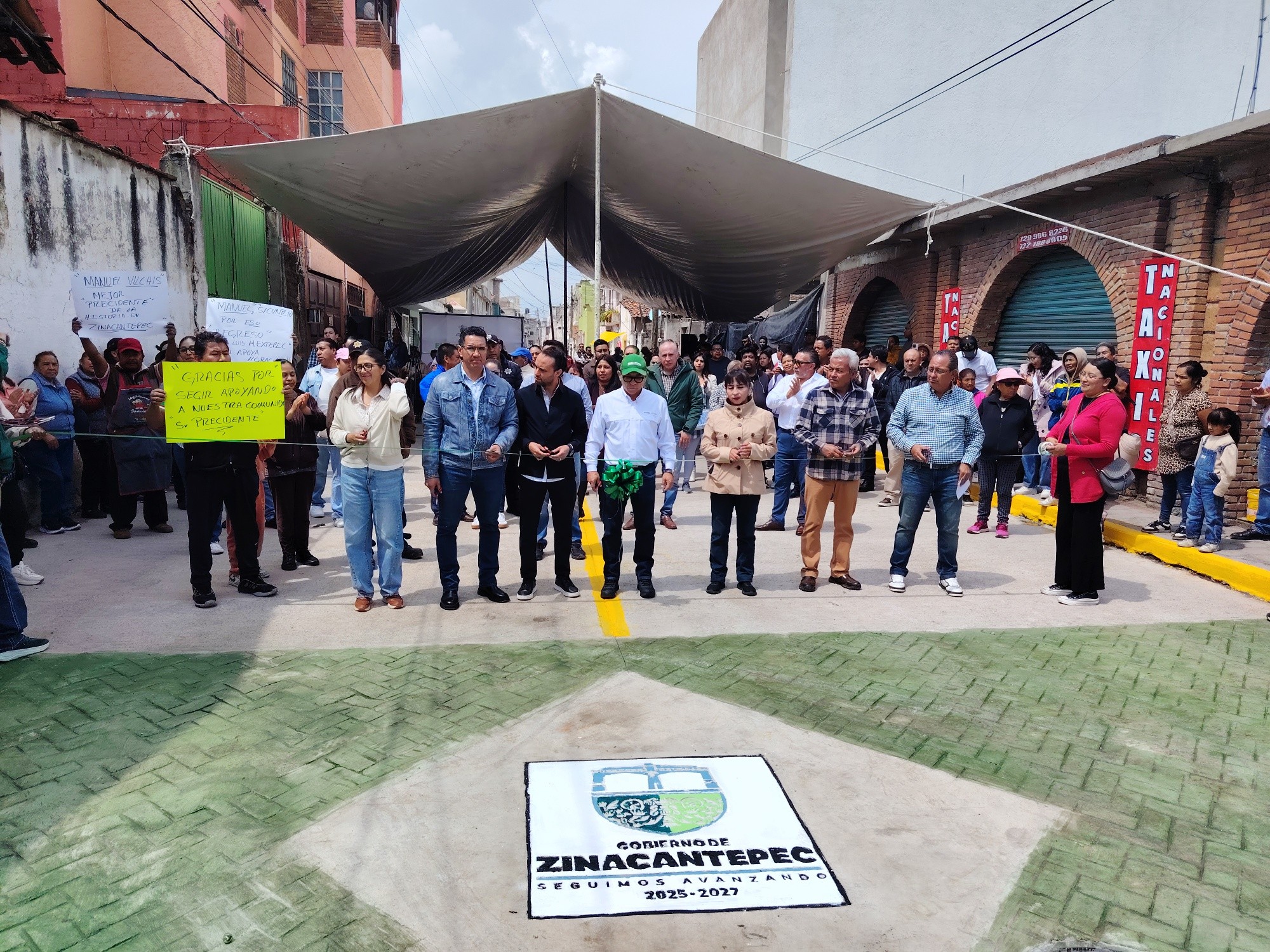 Entrega Manuel Vilchis obra de mejoramiento vial en San Luis Mextepec